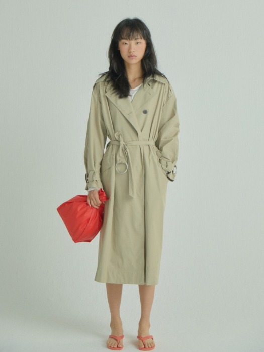 Long and Flow Trench Coat_Beige