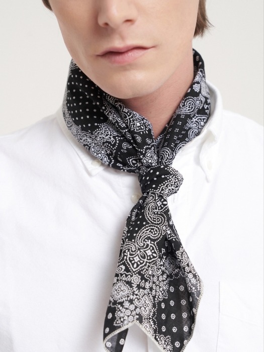 Classic paisley cotton scarf 3color