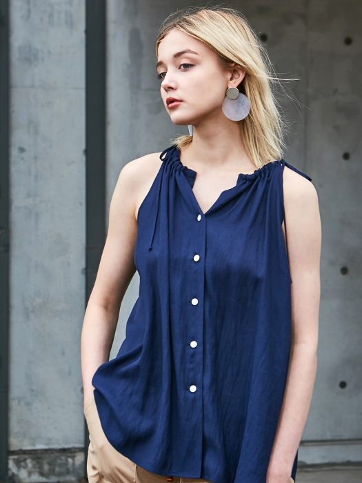 HALTER BLOUSE NAVY