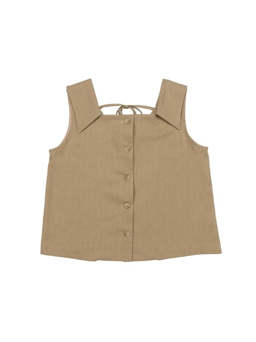 LINEN STRING TOP-BE