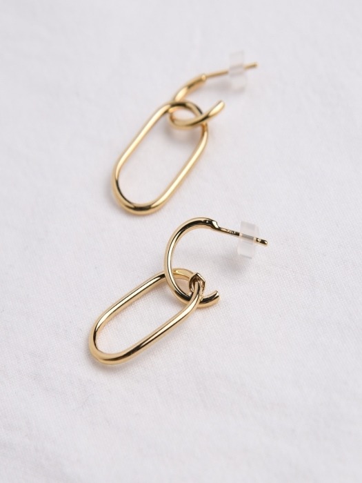 Ring ring earrings 14k gold plating