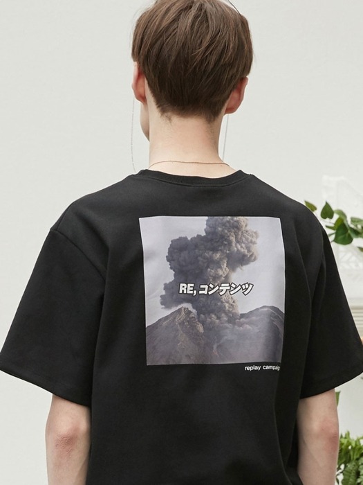 new black replay campaign 1/2 tee (chacoal)