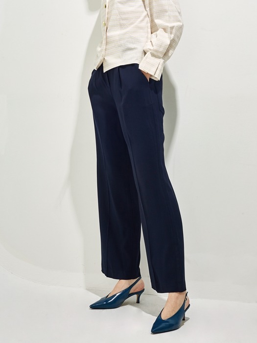BEATRICE EASY BOOTS CUT PANTS _ navy
