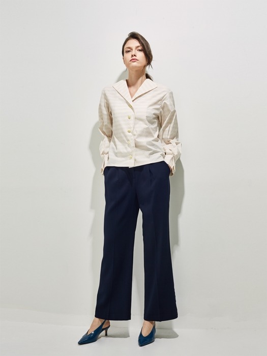 BEATRICE EASY BOOTS CUT PANTS _ navy