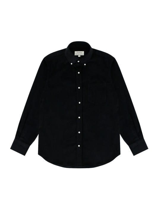 Corduroy Button Down Collar shirt (Black)