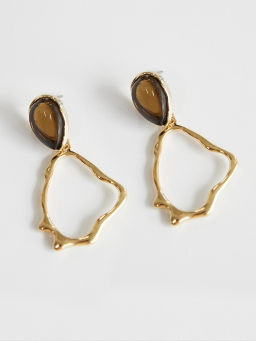 espresso crema gold hoop earrings