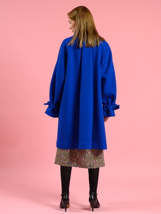 pink katiacho PREMIUM WOOL GOLD BUTTON COAT ITALY BLUE