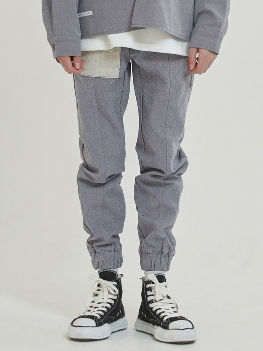 Dual Denim Jogger Pants (gray)