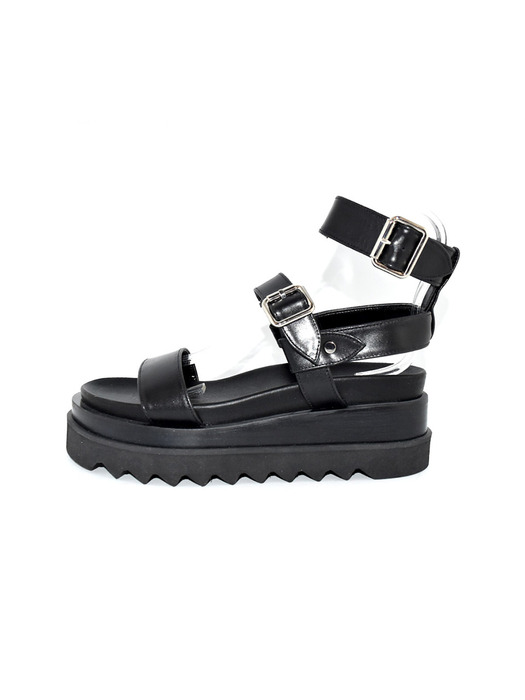 Platform Strap Sandal Black