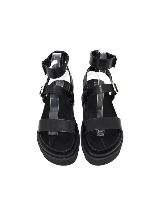 Platform Strap Sandal Black