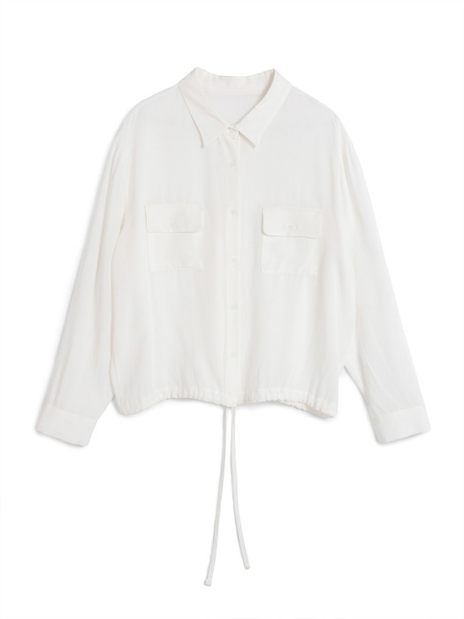 UV Shield Pocket String White Shirts