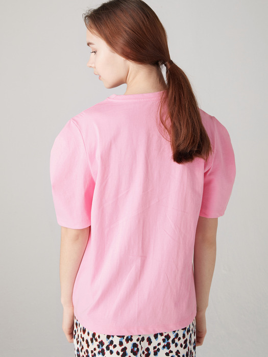 Knotted curve tee -Pink