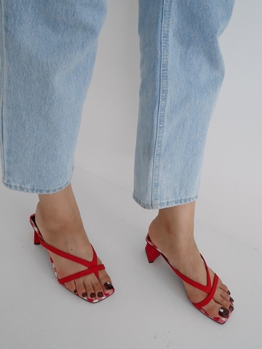 strap flip flop sandal_red