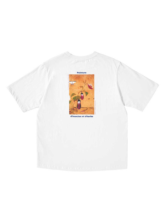 민화 티셔츠 Art Coreen 초충도(신사임당) - 화이트