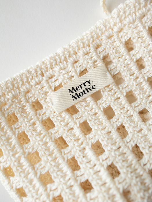 Handmade crochet mini bag (ivory)
