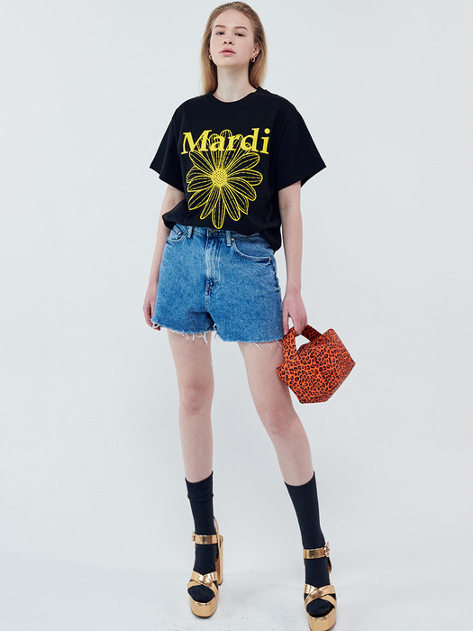 FLOWER MARDI TEE BLACK