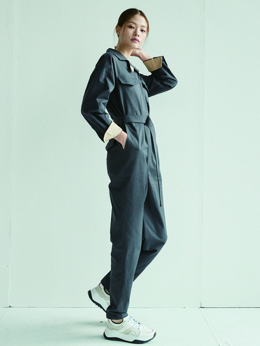 [N]SEONGSU Jumpsuit (Slate gray / Dark khaki)