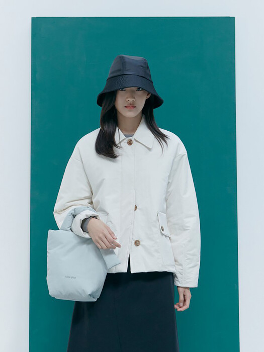 Out Pocket Short Padding Jacket - White (KE0938M010)