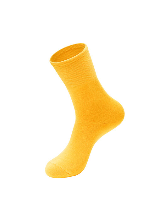 샤프론 옐로우 Saffron Yellow 단색 컬러 장목 양말