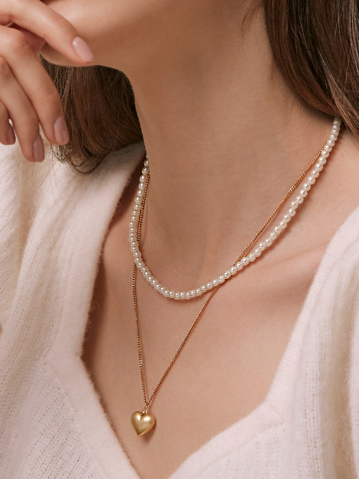 HEART & PEARL SET NECKLACE