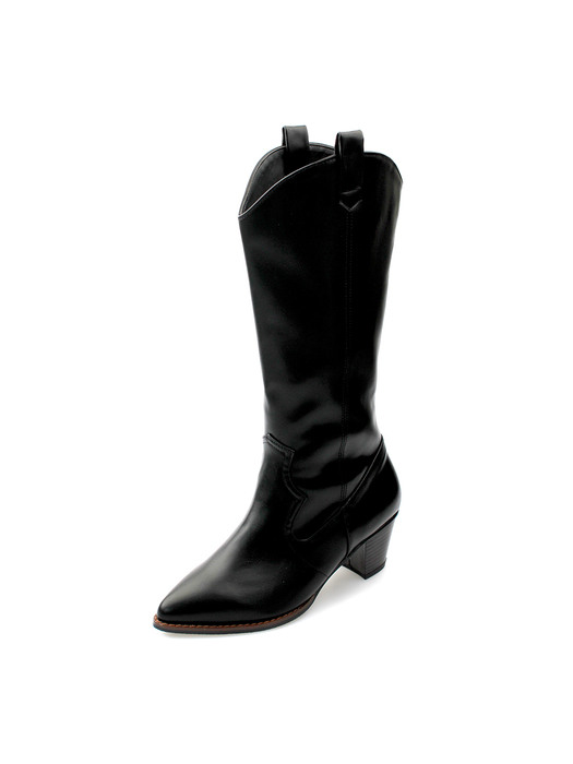 [리퍼브][225~250]Ella Western Boots/B1505/BK
