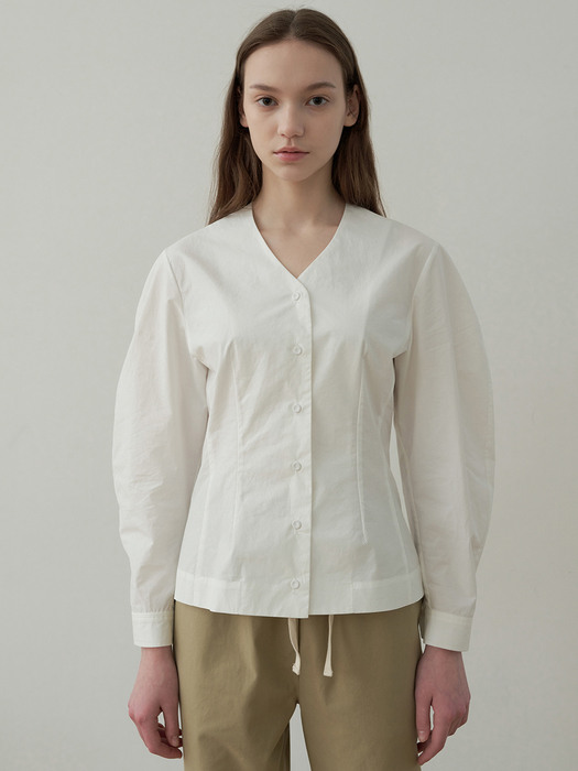 cotton silhouette blouse (white)
