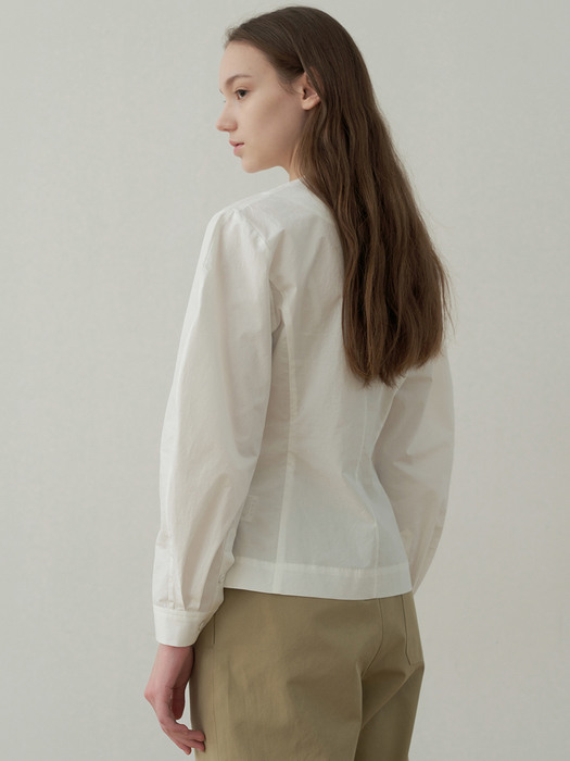cotton silhouette blouse (white)
