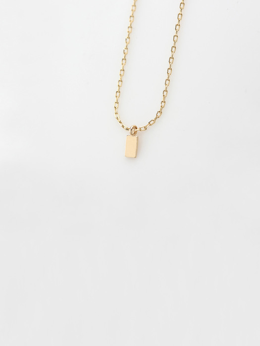 Tiny Square Necklace (14k gold)
