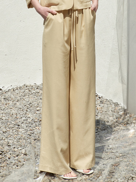 amr1243 linen strap pants (olive)