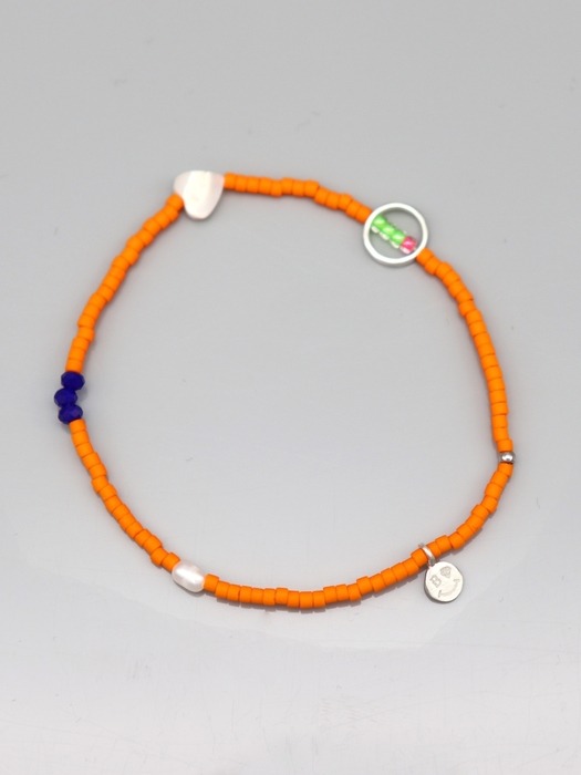 Multi charms simple beads Bracelet 스마일 참 레이어드 비즈 팔찌 3color