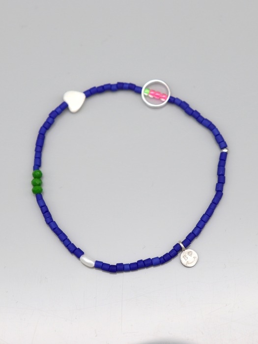 Multi charms simple beads Bracelet 스마일 참 레이어드 비즈 팔찌 3color