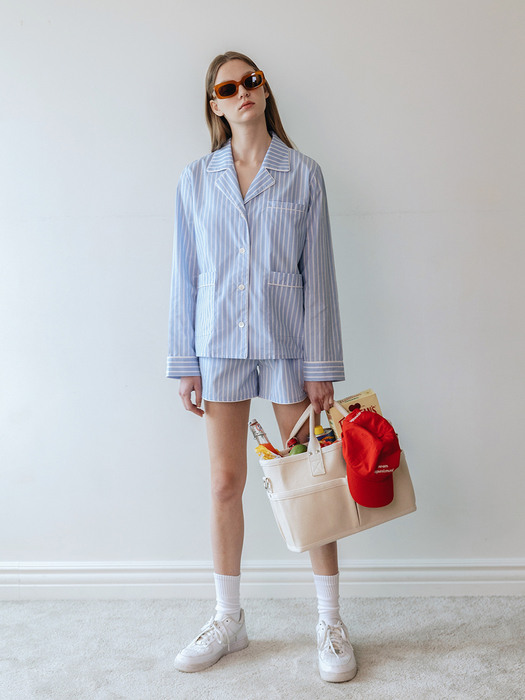 Stripe Cotton Pajama (Shirt+Shorts)