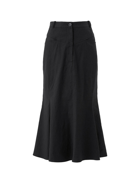 Linen mermaid skirt - Black