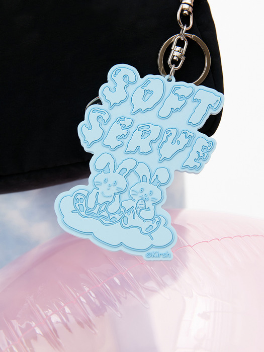 TWIN BUNNY RUBBER KEYRING KH [SKY]