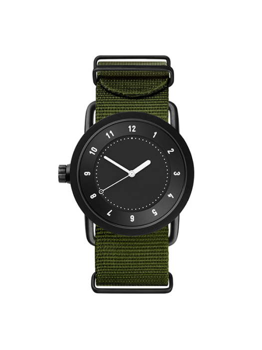 10210127 No.1 Black / Green Nylon Wristband (36) 쿼츠 여성 나토 시계