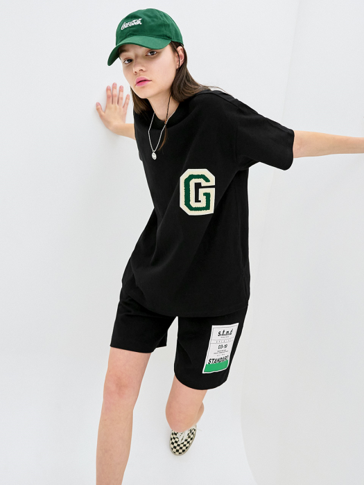 G 와펜 반팔 티셔츠 [BLACK] / S21D05017