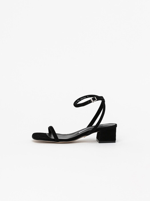 Audette Strap Sandals in Black Suede