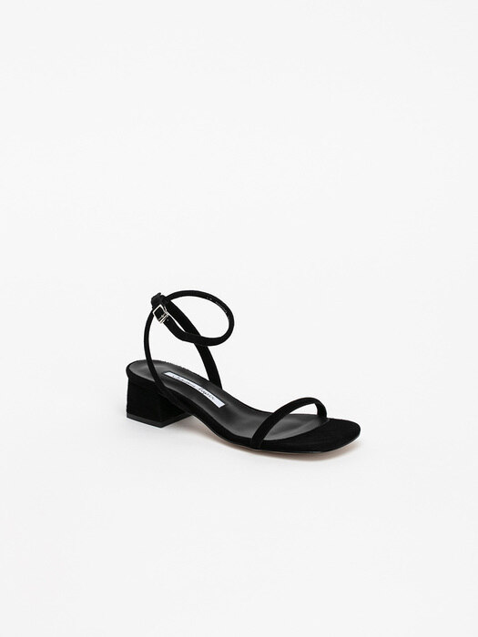 Audette Strap Sandals in Black Suede