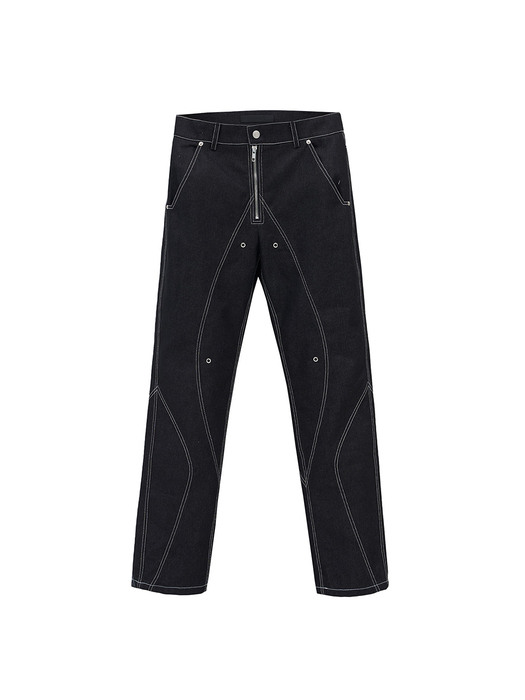 51퍼센트]TUNNEL LINING TROUSER (DENIM) - BK