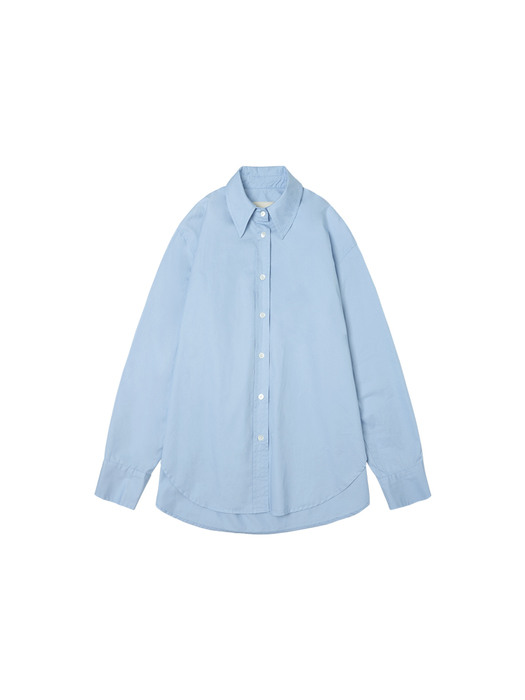 SI TP 5037 Regular-fit Silky Shirt_Sky blue