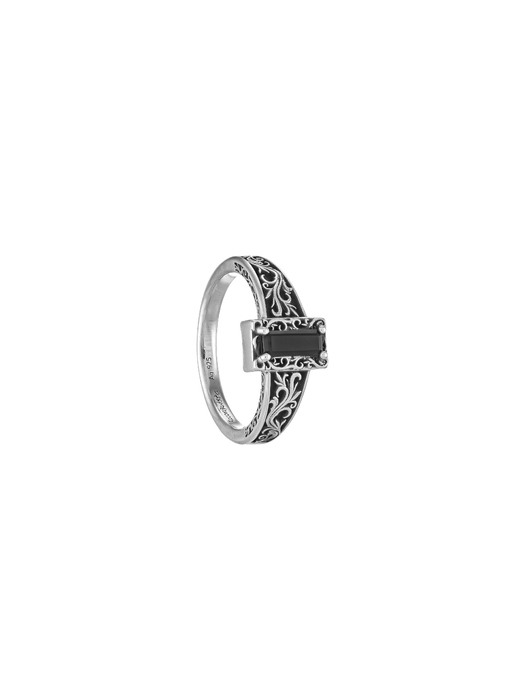 Rectangle Onyx Ring (Sterling Silver, Onyx)