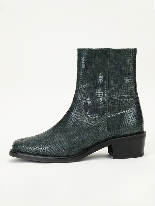 Leather Ankle Boots Green