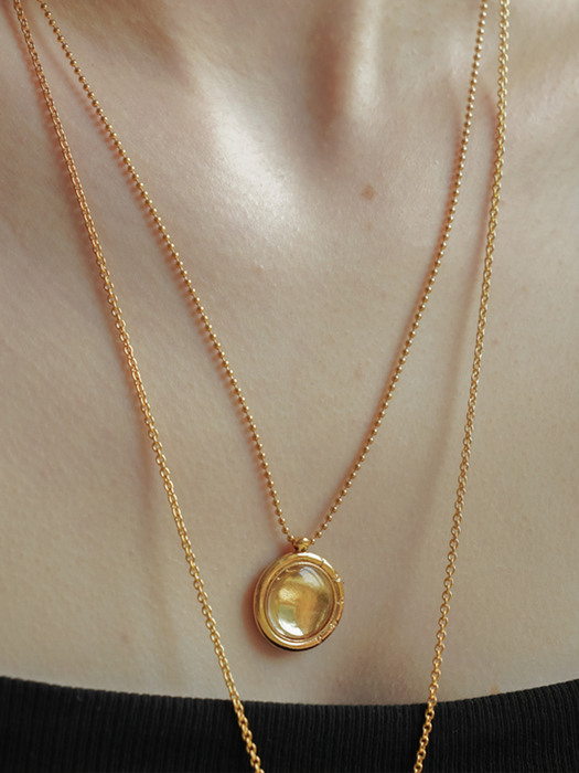 gemstone watch Necklace (gold)