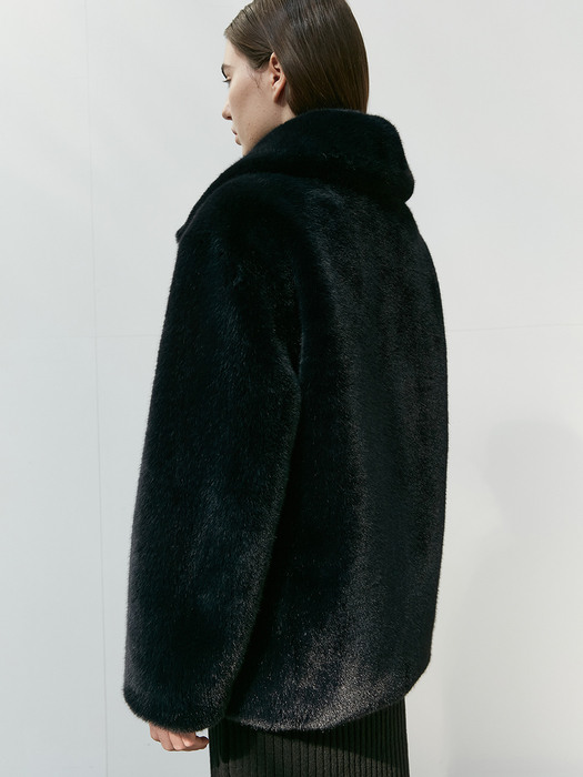 TOW DETACHABLE COLLAR ECO FUR JACKET_2 COLOR