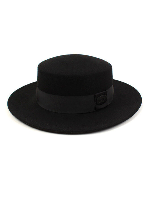 Flat Black Long Wool Fedora 울페도라