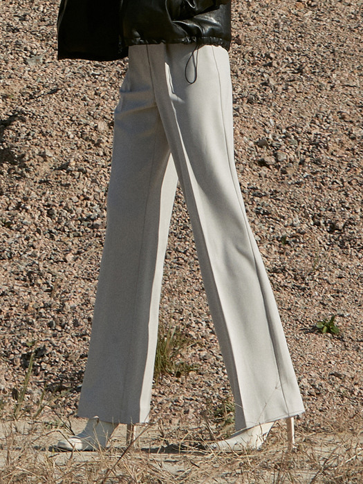 OU754 maxi wide slacks (stone beige)