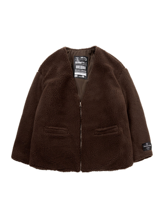 UNISEX Reversible Faux Fur Cardigan Coat (Dark Brown)