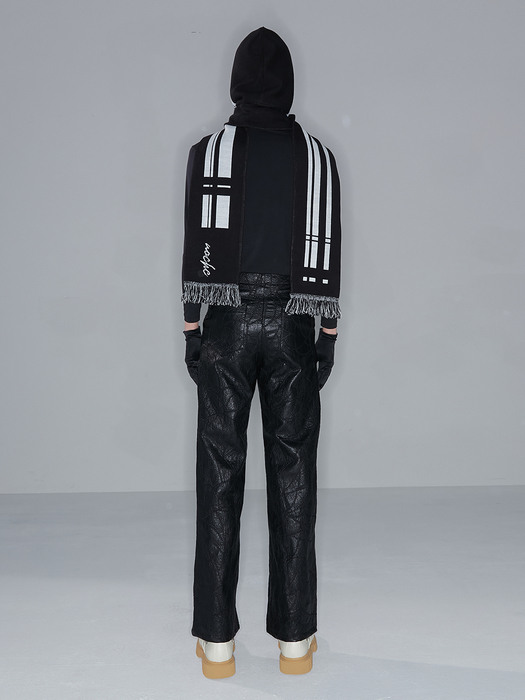 NEEDLEWORK LEATHER PANTS [UNISEX/BLACK]