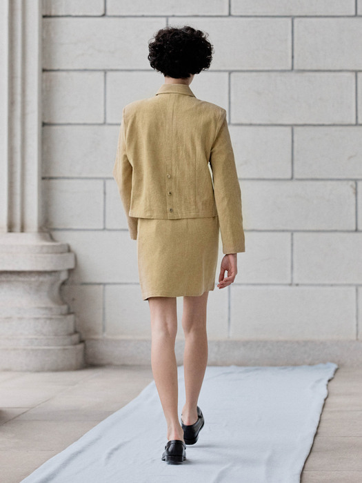 [단독]Yvon Tweed Skirt (Misty Yellow)