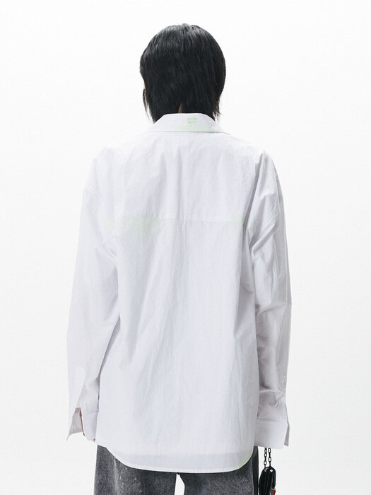 OVER FIT HAND PAINTED HIDDEN SHIRT_WHITE